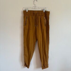 Athleta Linen Cargo Women’s Joggers Size 4 Burnt Orange Streetwear Athleisure